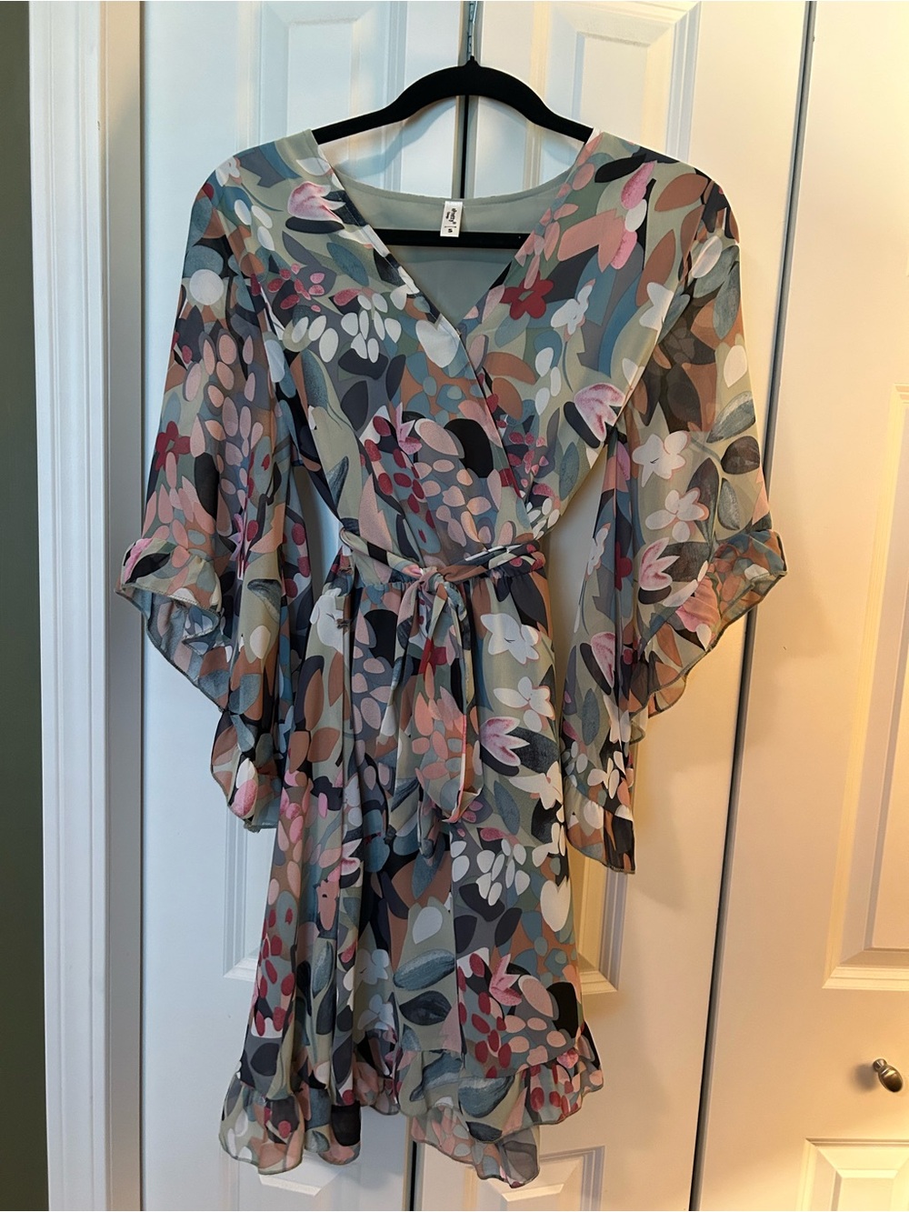 Floral Wrap Dress in Multi-Color